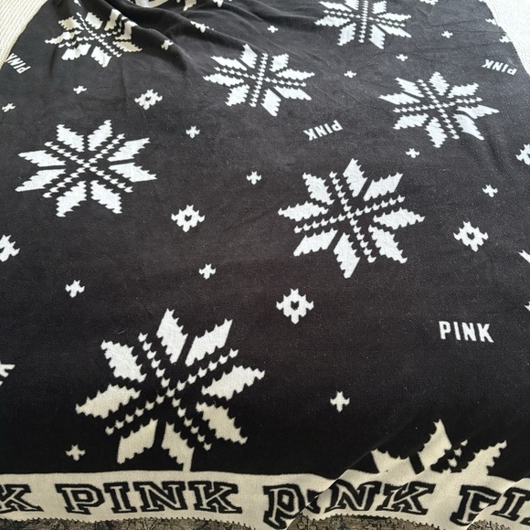 Victoria Secret PINK Cozy Fleece Blanket Black Limited Edition 2017 - Picture 6 of 7